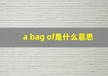 a bag of是什么意思